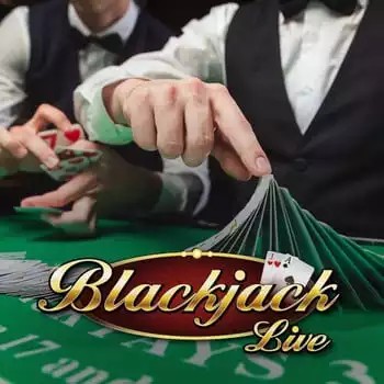 Live Blackjack online game logo by Evolution on nyxbetsscasino.com